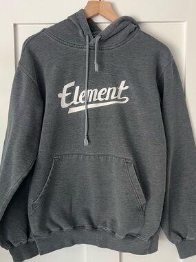 Vintage Y2K Element Skateboards Logo Hoodie Gray Small